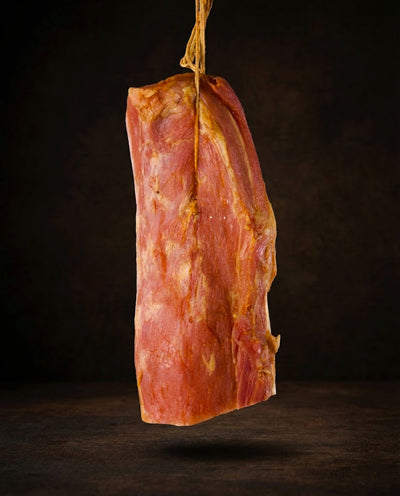 Cotlet de porc fiert și afumat 300g — bucată întreagă cu strat exterior aurit caramelizat de afumare