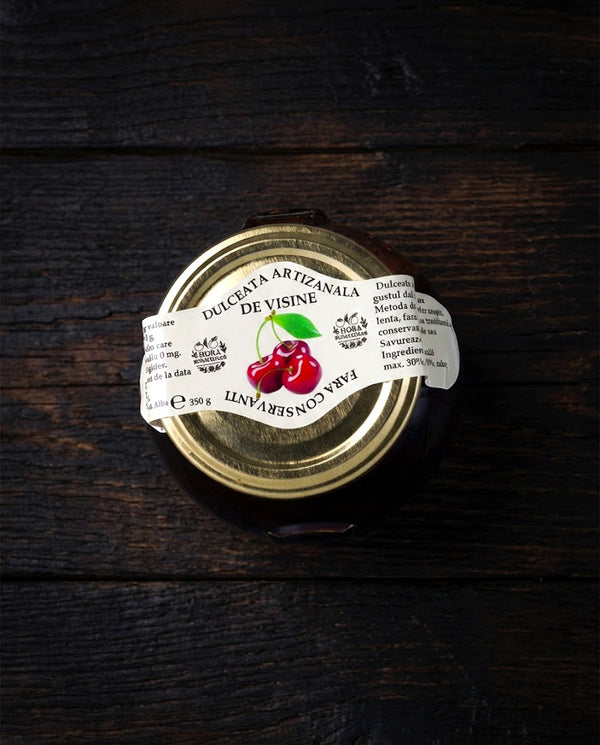 Dulceață artizanală de vișine – 70% fruct, puțin zahăr (350g)