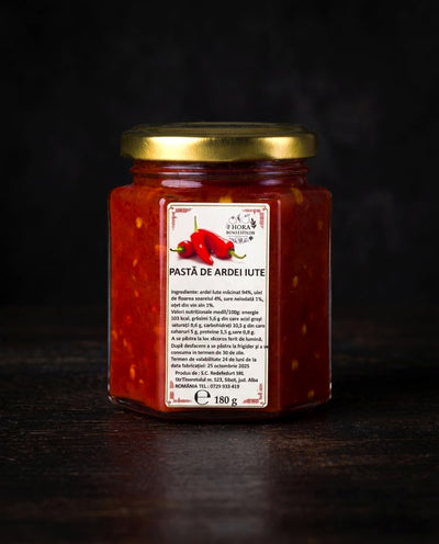 Pastă de ardei iute – concentrată 94%, artizanală (180g)